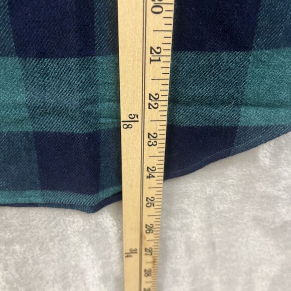Untuckit Flannel Shirt Women’s 4 S Blue & Green Plaid Top Button Up Cotton New - Picture 5 of 5